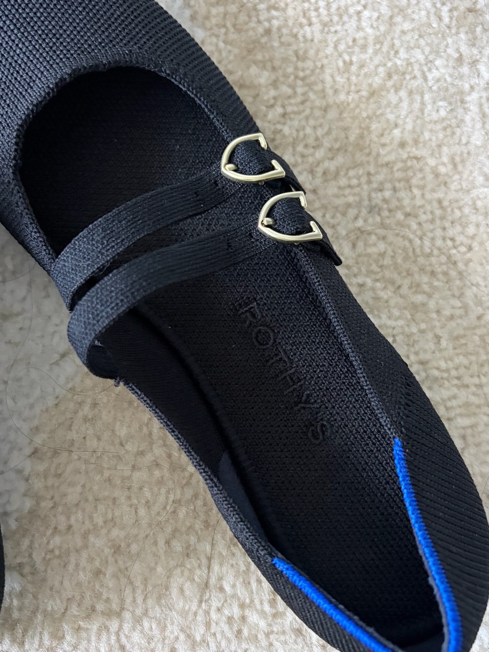 Black Mary Jane Rothy’s Flats with Double Buckle - Picture 3 of 4